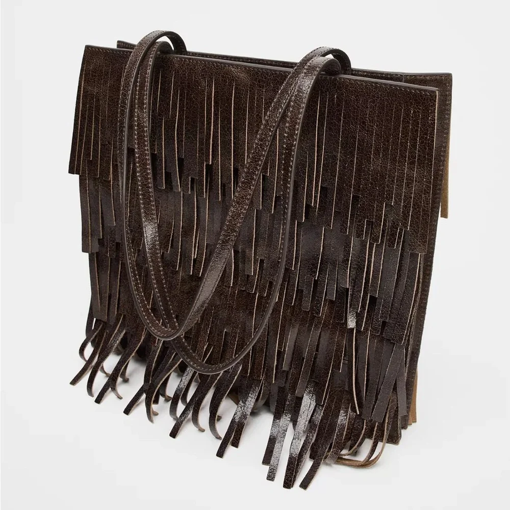 ZARA Fringed Leather Bag