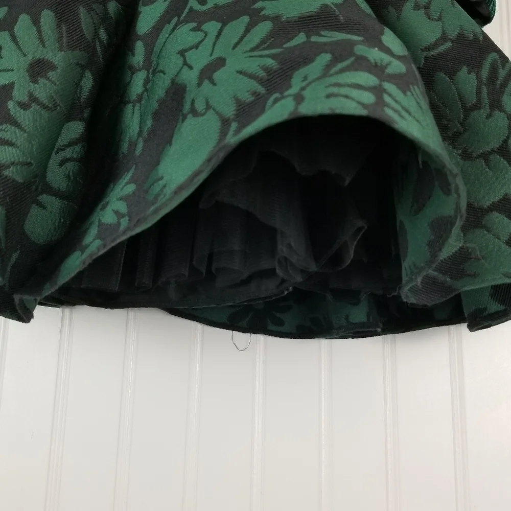 David Charles Girls 2 YRS Green Brocade Dress Jacquard Special Occasion Holiday