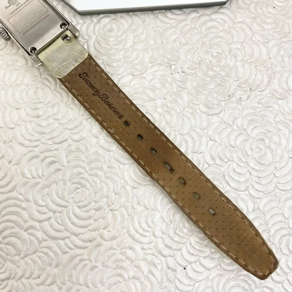 Tommy Bahama Sterling Silver Curvex Tank Style Ladies Swiss Quartz Watch