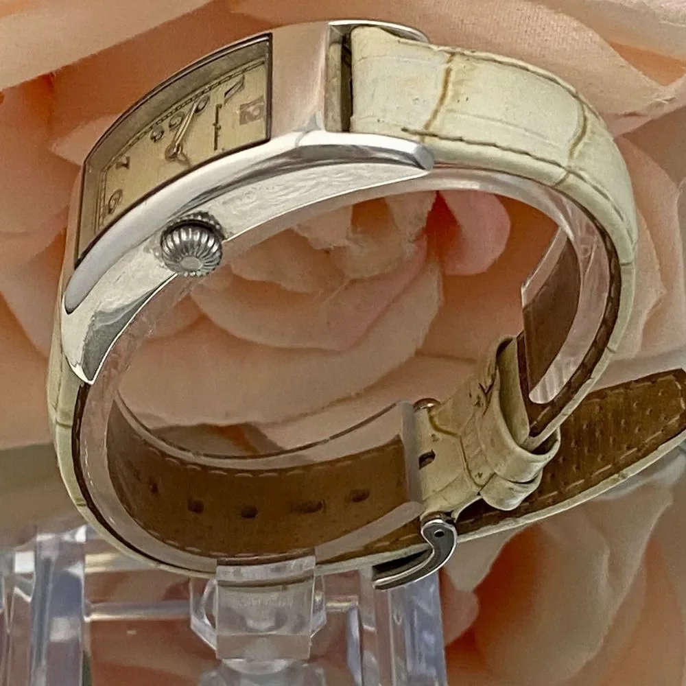 Tommy Bahama Sterling Silver Curvex Tank Style Ladies Swiss Quartz Watch