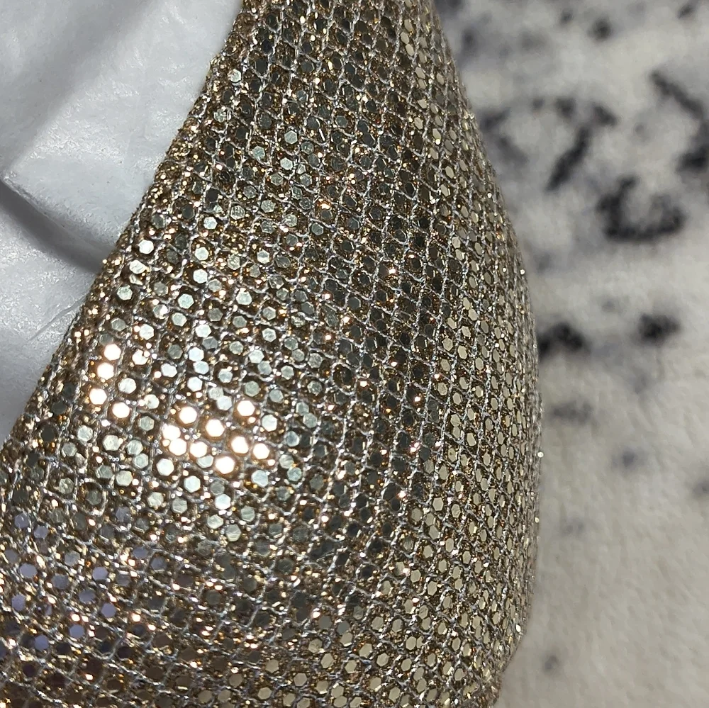 NWT Michael Kors Ava Glitter Mesh Mid Sandal - US 8.5