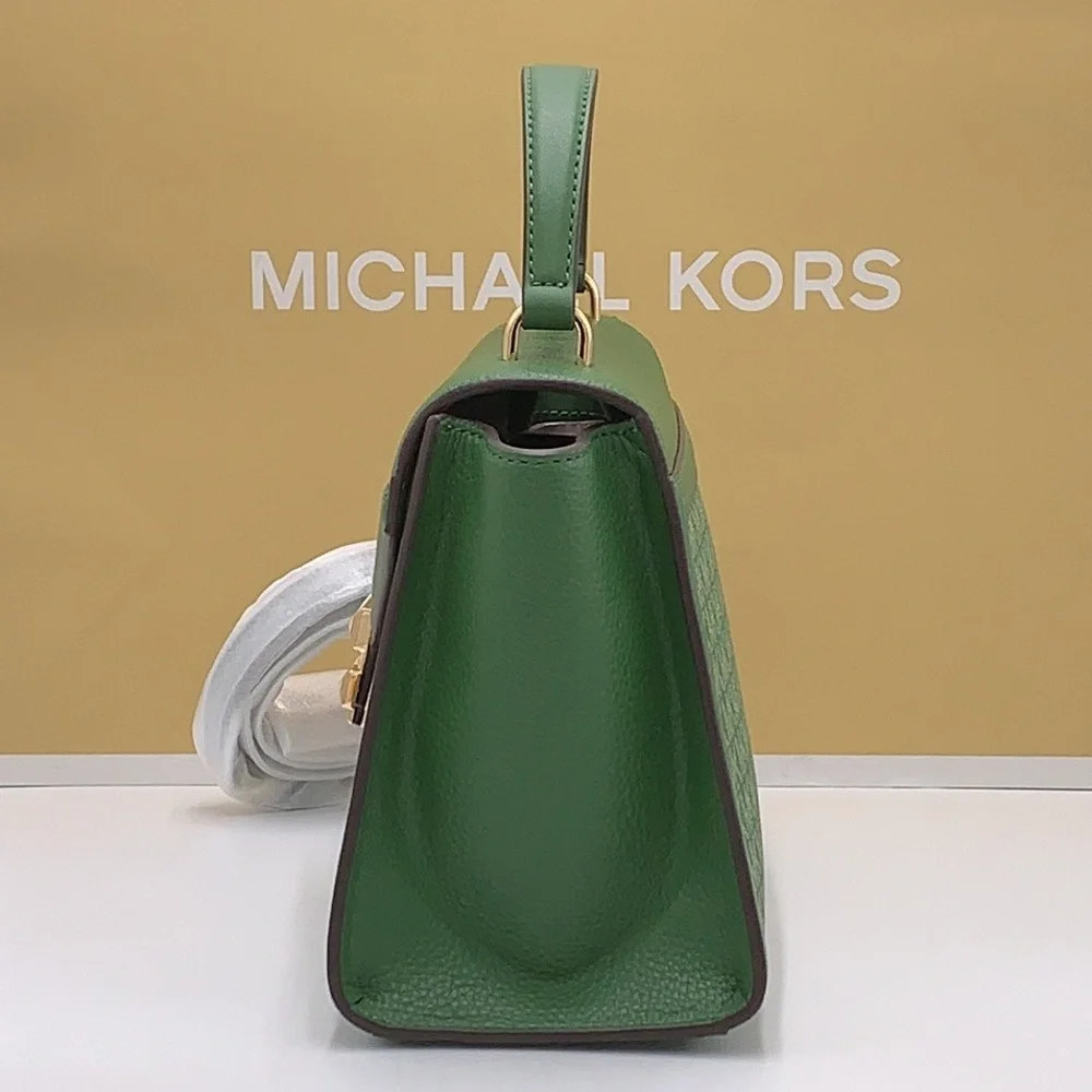 MICHAEL KORS Whitney Medium Flap TH Satchel Fern Green  NWT