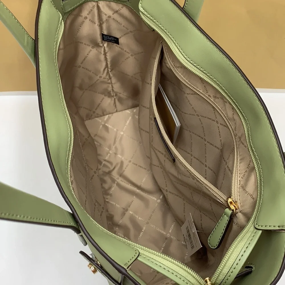 MICHAEL KORS CARMEN LARGE NORTH SOUTH TOTE LIGHT SAGE COLOR