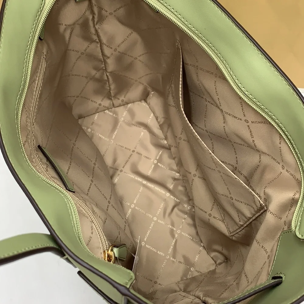 MICHAEL KORS CARMEN LARGE NORTH SOUTH TOTE LIGHT SAGE COLOR