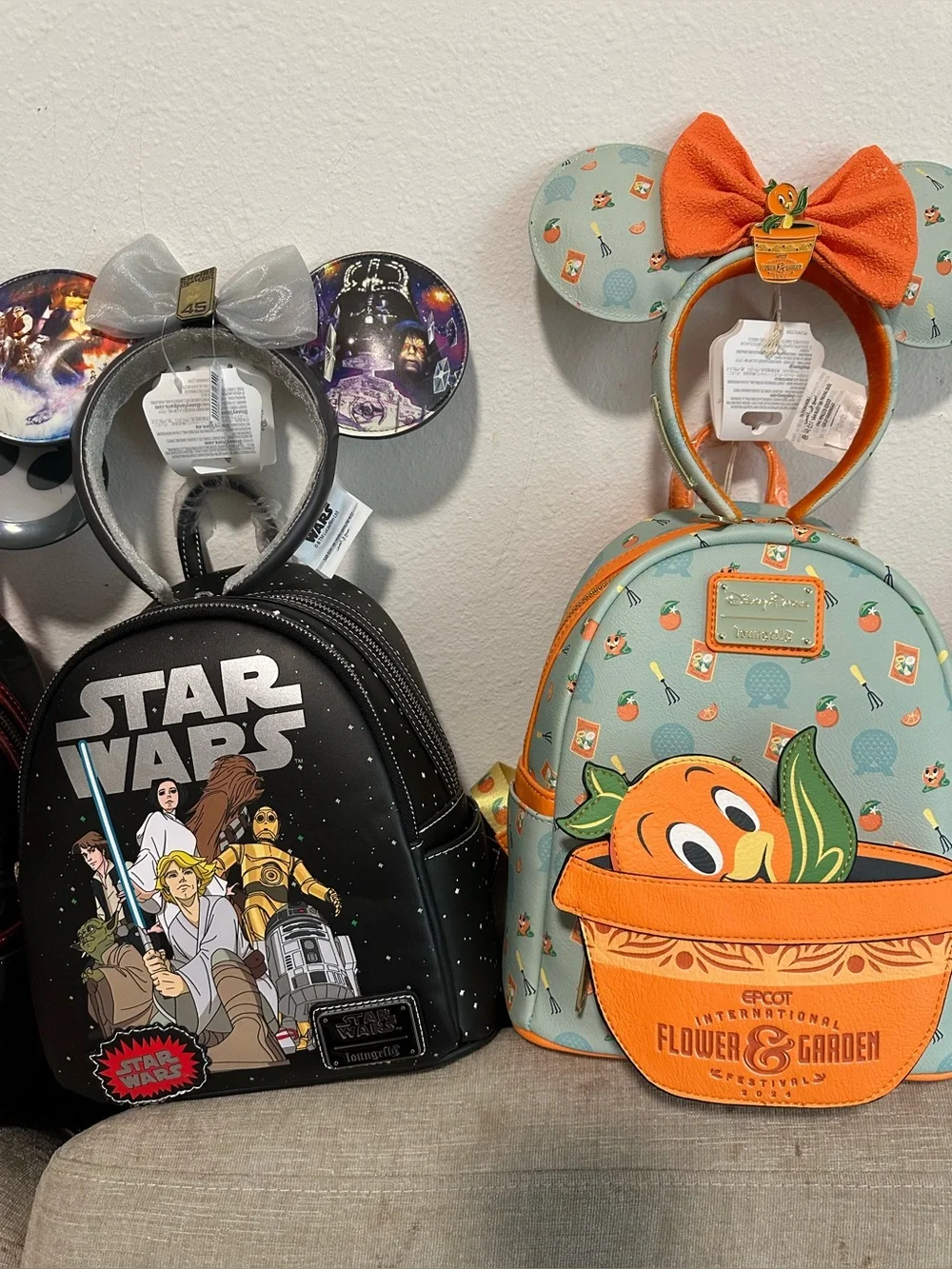 2 for 1 Loungefly Orange Bird 2024 with Ears + Star Wars with Ears Set!! RARE!!