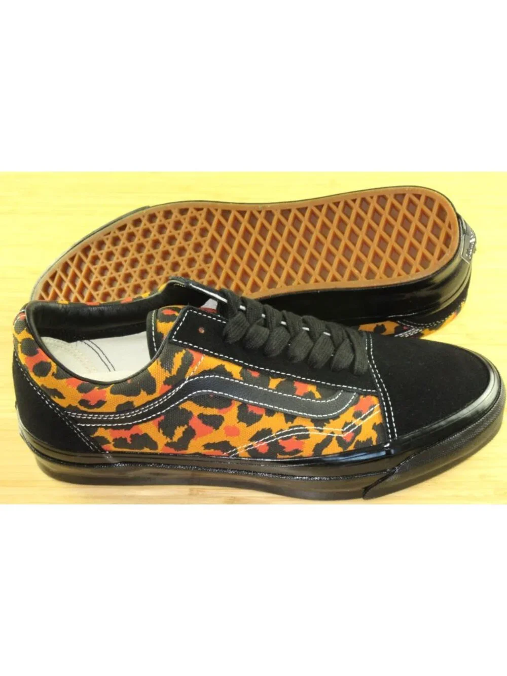 Vans Men's Lx Old Skool Leopard Double Black Striped Skate shoes Size 11.5 NEW