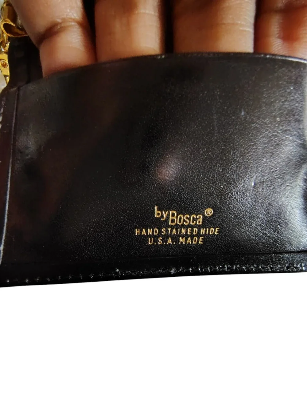 Vintage Bosca Black Leather 6 Key Card Wallet Case with Gold Hardware USA    55