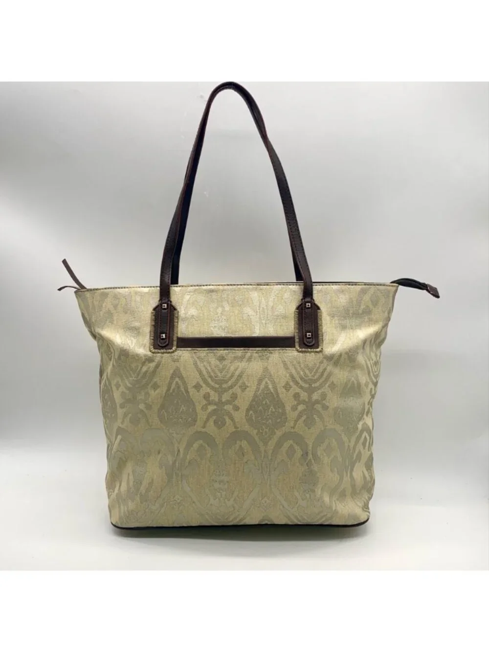 Stella And Dot Cream Geometric Print Tote