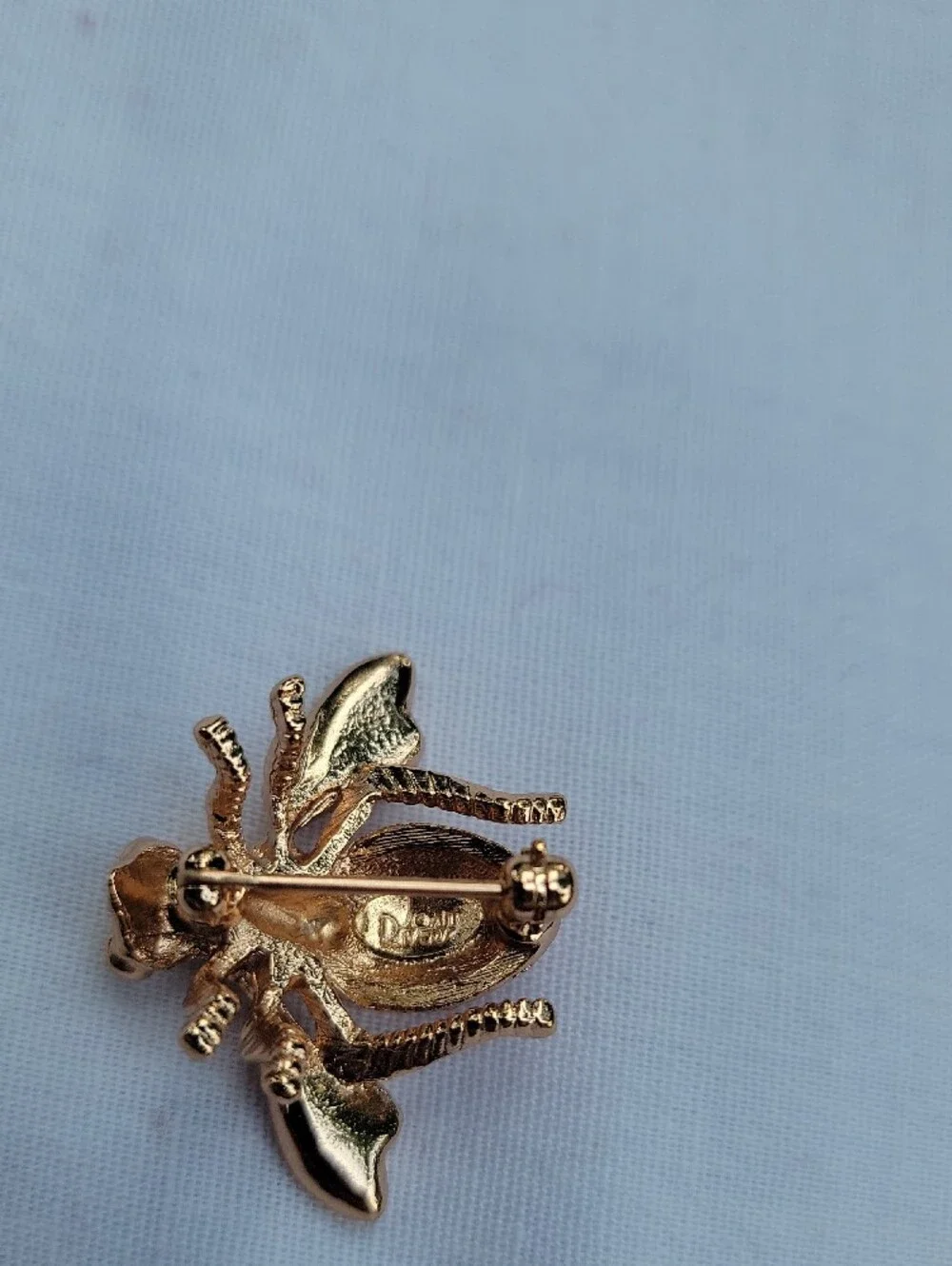 Joan Rivers Gold-Tone Bee Brooch with Pink Crystals and Green Eyes