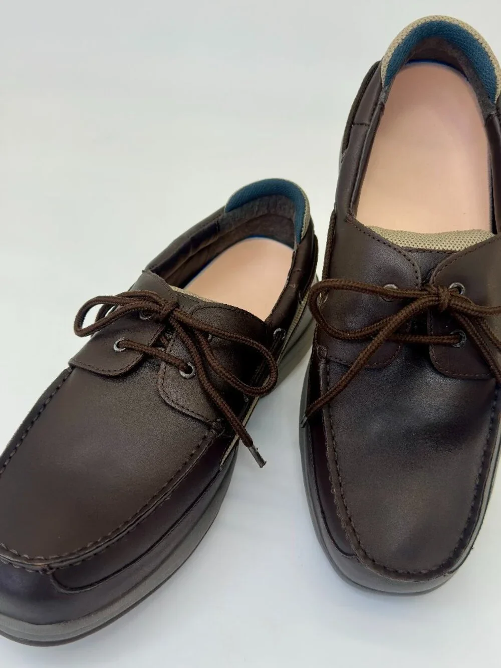 PED-Lite Oliver 10200 Men’s Brown Leather Diabetic Boat Shoes Size 11M