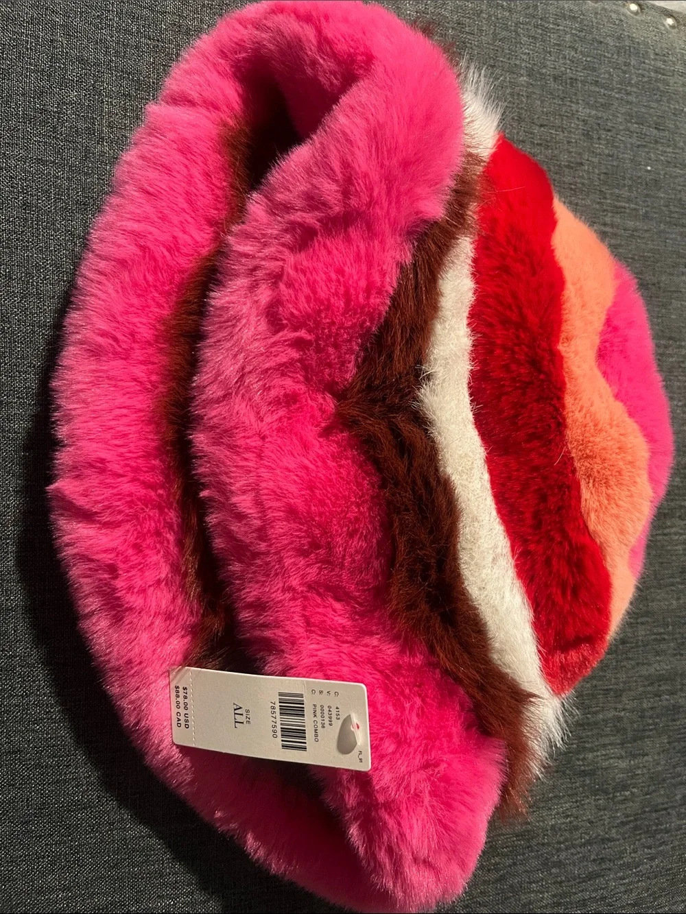 MAEVE Anthropologie Colorblock Faux Fur Hat