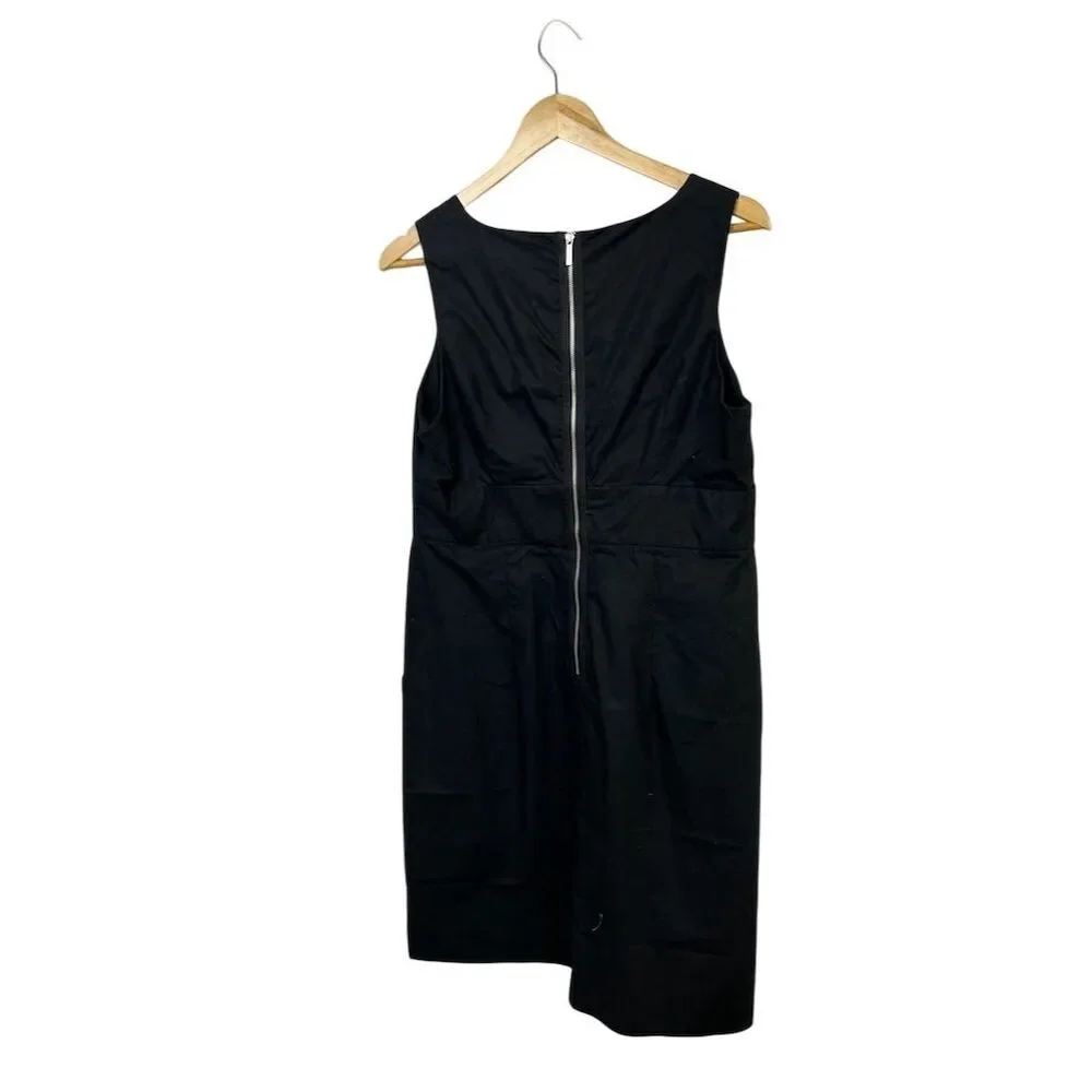 Michael Kors Women's Black Sleeveless V-Neck Knee Length Dress Size 12
