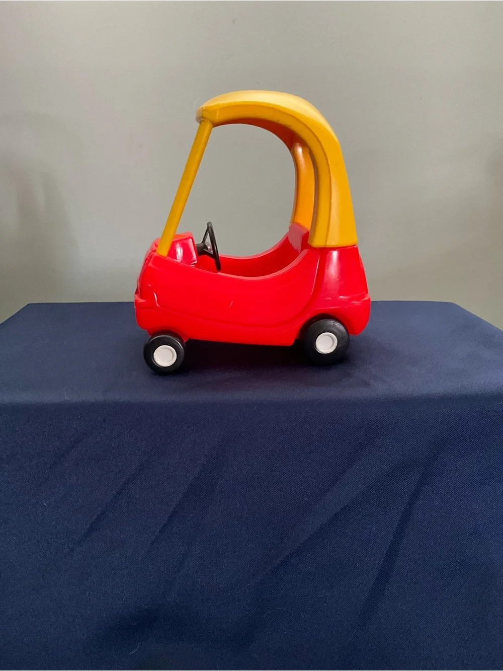 Vintage 90s Little Tikes Dollhouse Cozy Coupe Miniature Red Yellow Doll Car