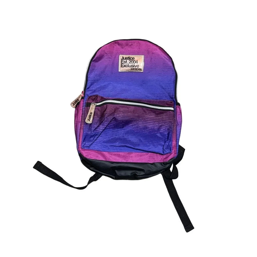 Justice Vibrant Purple and Pink Backpack