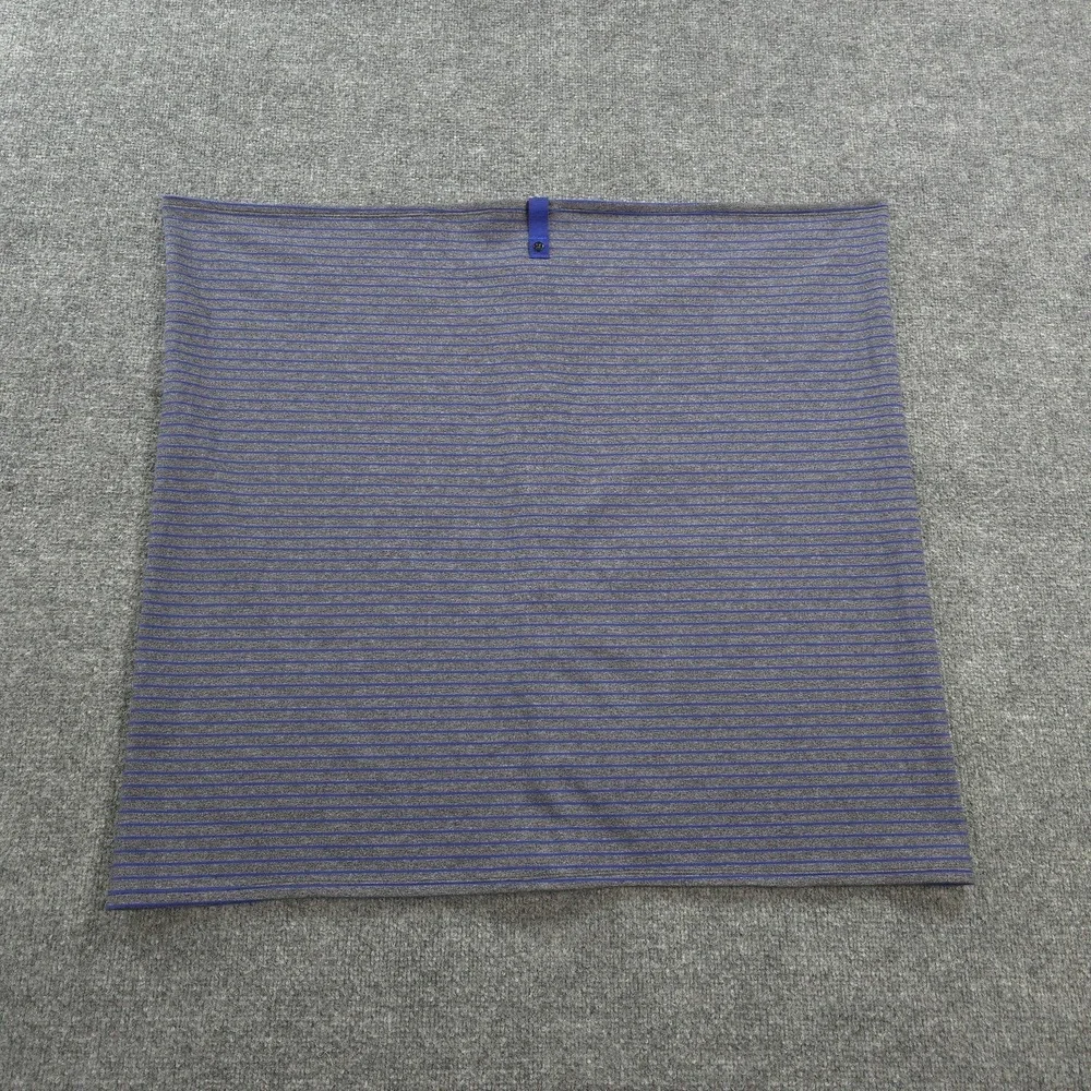 Lululemon Scarf Womens One Size Gray Blue Stripe Vinyasa Snap Neck Warmer Wrap