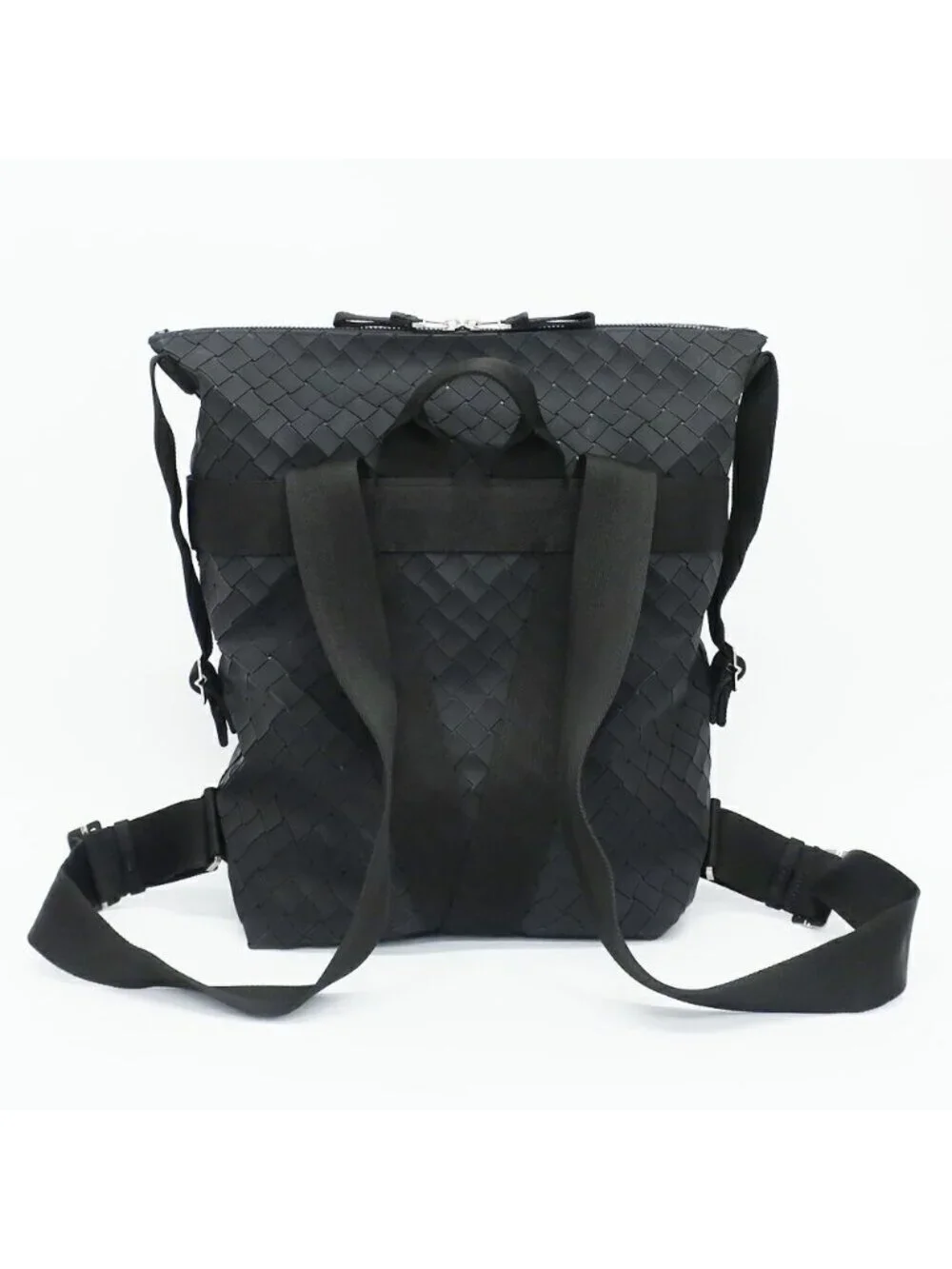 Bottega Veneta Ten New Lava Backpack Intrecciato Black Silver