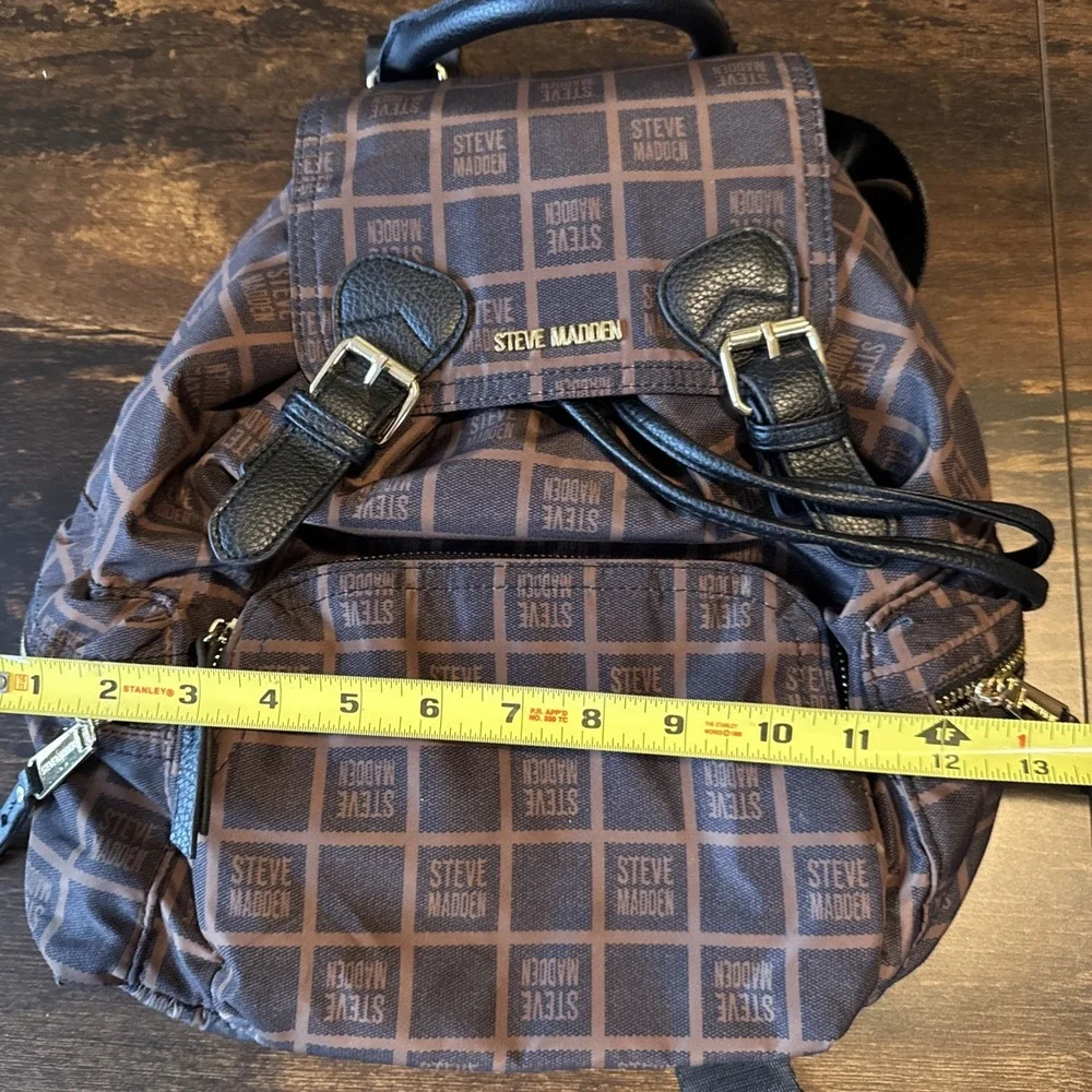 Steve Madden Dark Brown Nylon Backpack Adjustable Straps