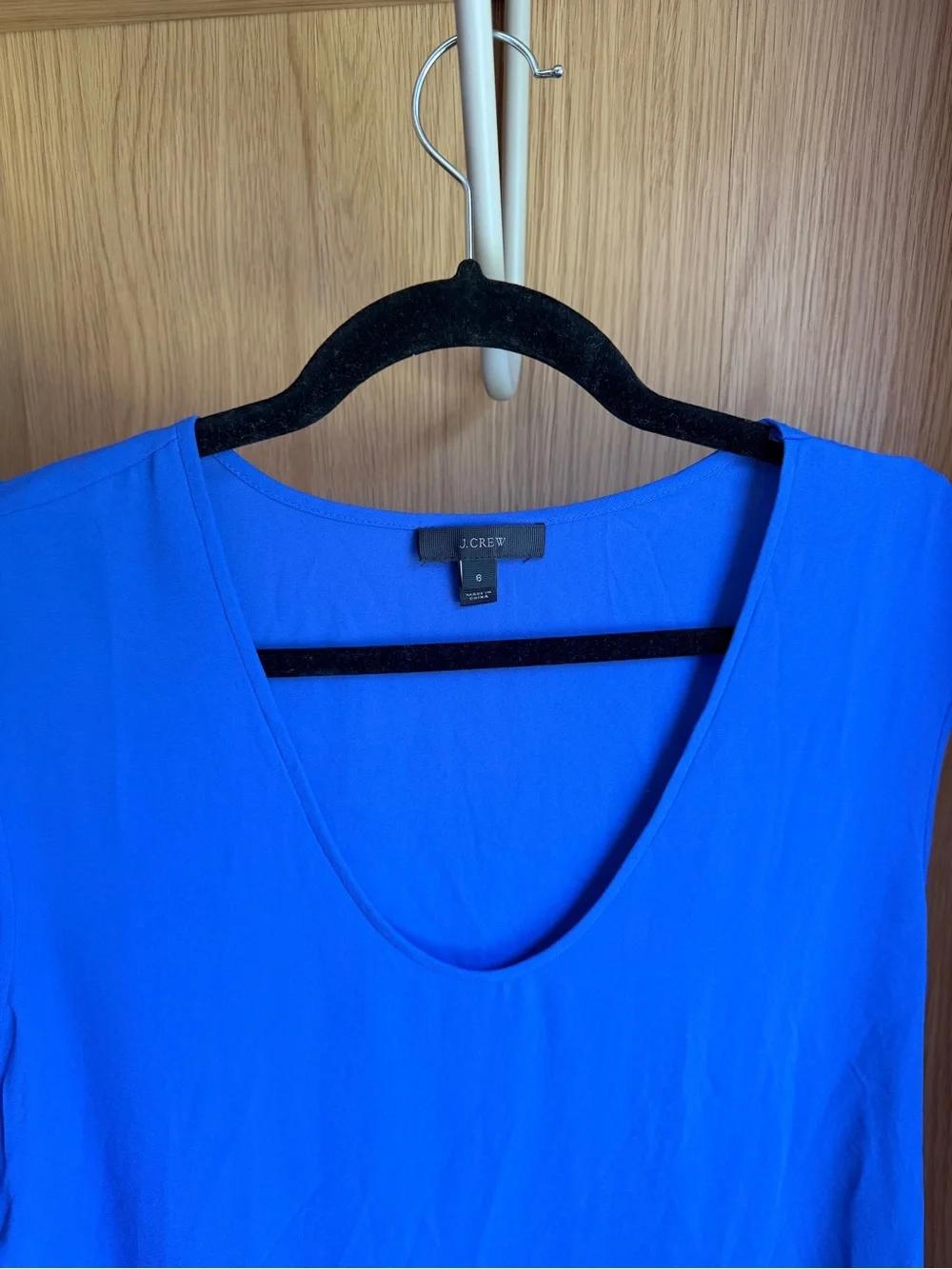 J Crew Royal Blue Cap-Sleeve Scoop Neck Top