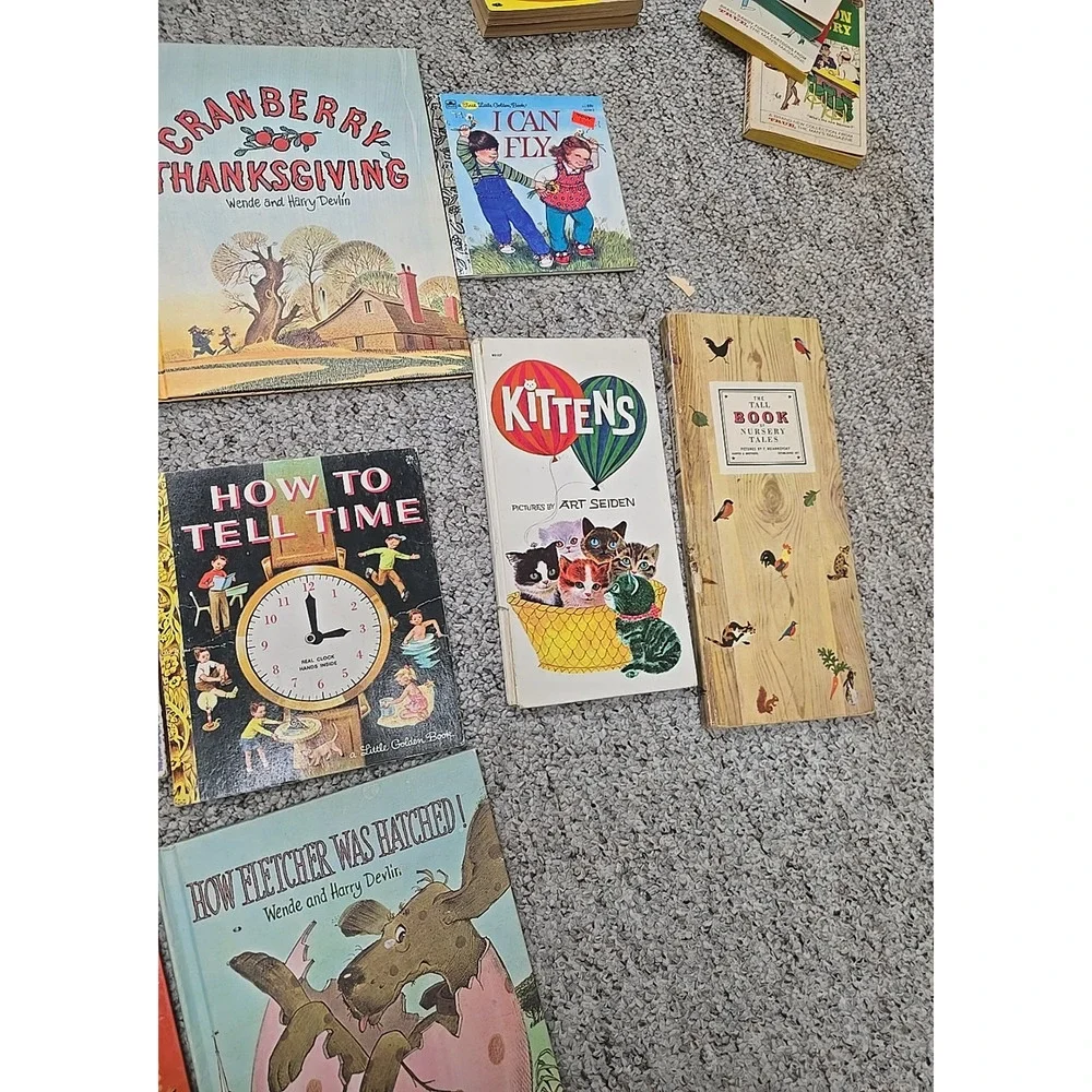 Lot of 15 Vintage‎ Mixed Authors Read Along Hardcover Children's Story Books