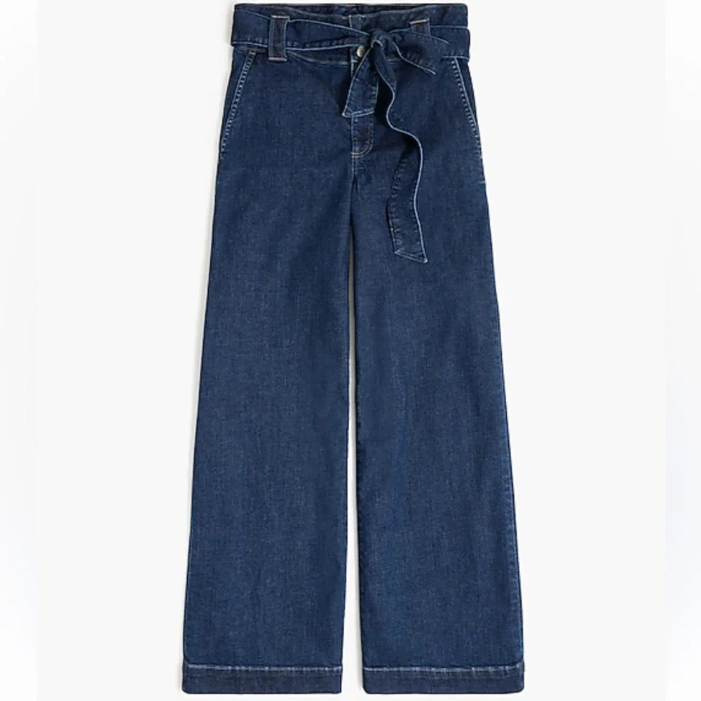 J Crew Wide Leg Belted Trouser Jeans Size 29 EUC $148 KL
