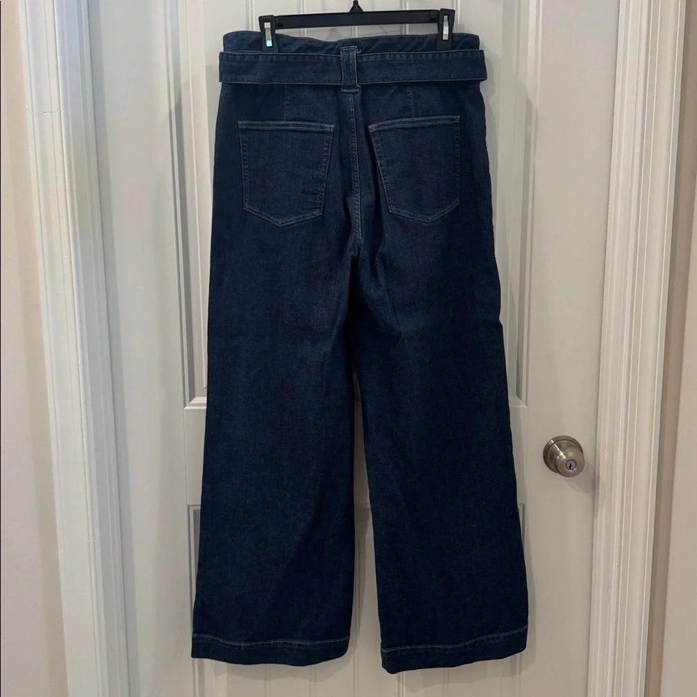 J Crew Wide Leg Belted Trouser Jeans Size 29 EUC $148 KL