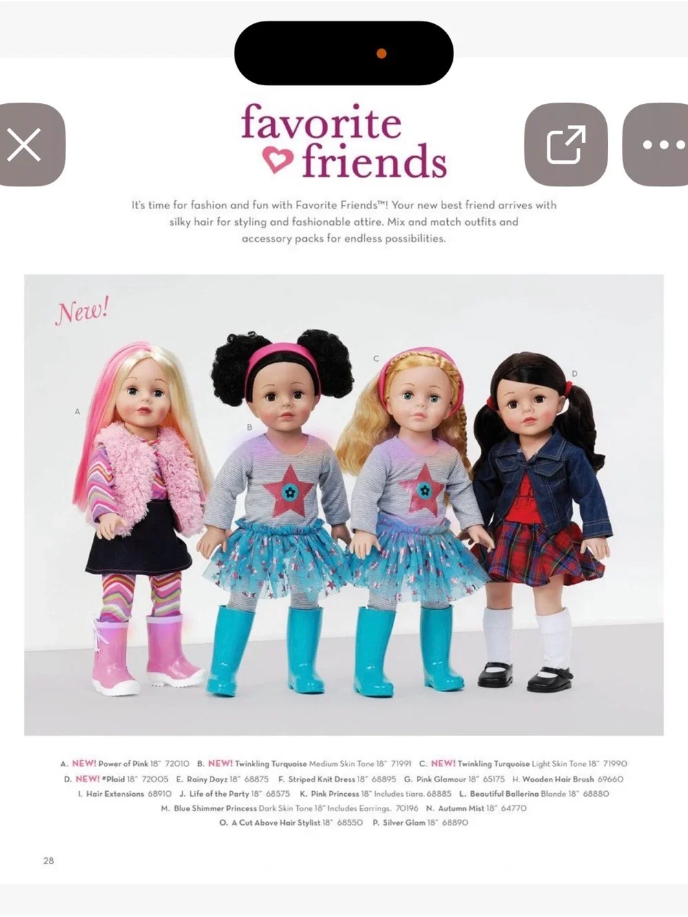 Madame Alexander Favorite Friends Twinkling Turquoise Light Skin 18” doll