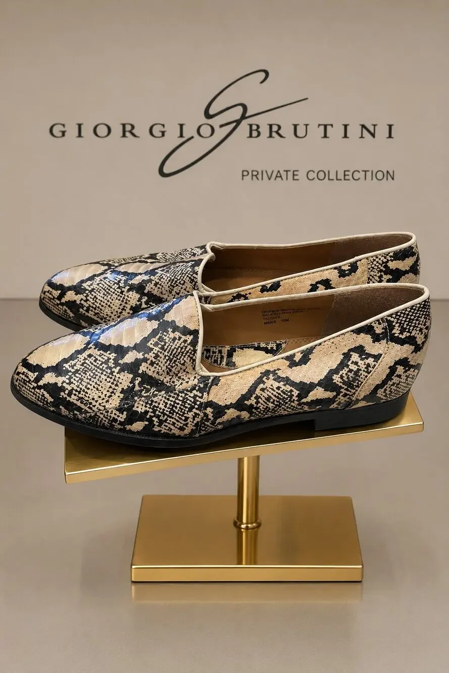 Giorgio Brutini Genuine Snakeskin Slip-On Loafers Men’s 10M 150639-2