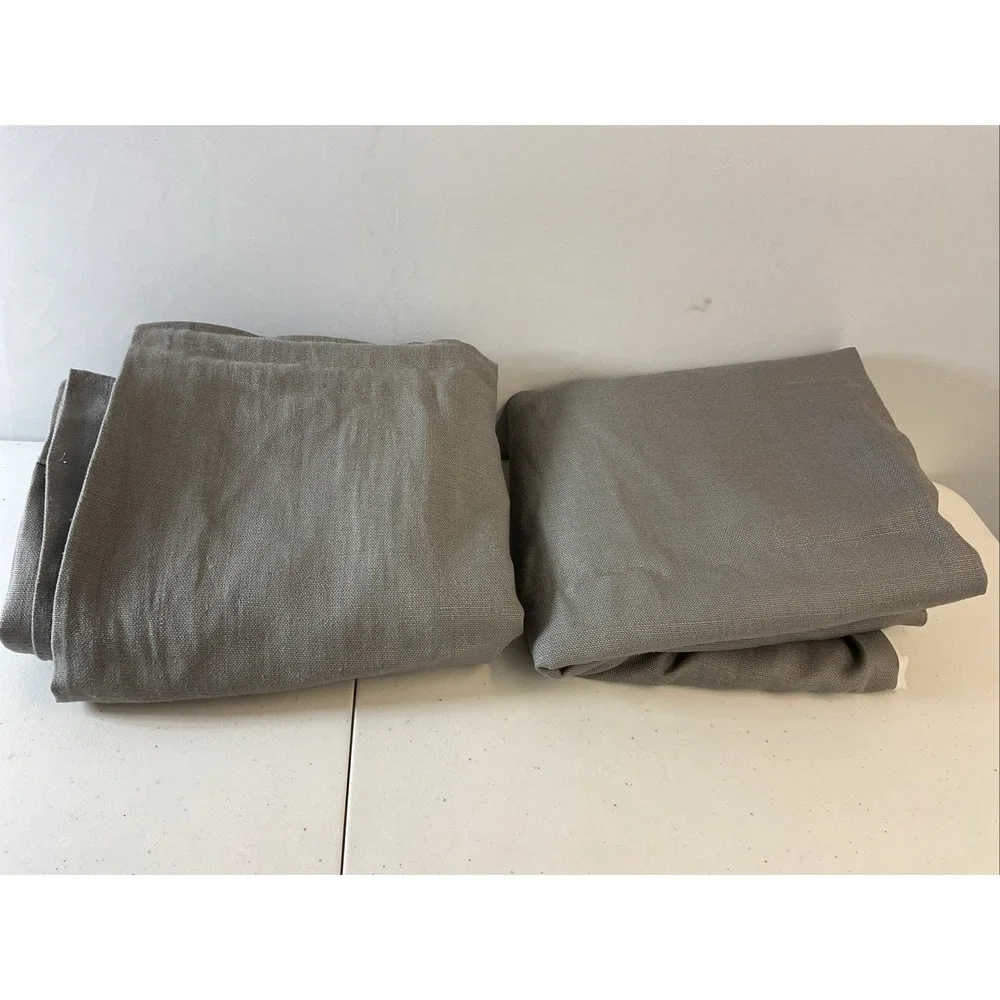 Pair of RESTORATION HARDWARE Dark Gray CURTAIN PANEL 100% LINEN 50 X 84