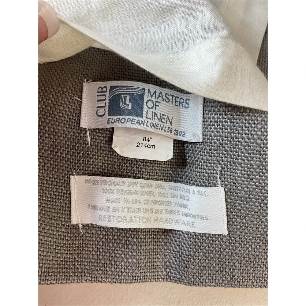 Pair of RESTORATION HARDWARE Dark Gray CURTAIN PANEL 100% LINEN 50 X 84