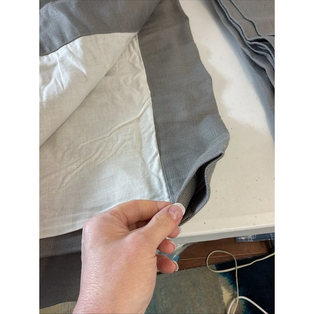 Pair of RESTORATION HARDWARE Dark Gray CURTAIN PANEL 100% LINEN 50 X 84