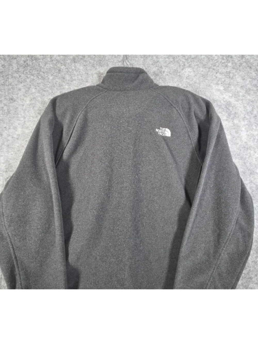 The North Face Men's Gray Full Zip Fleece Jacket Embroidered Logo Outdoor XXL