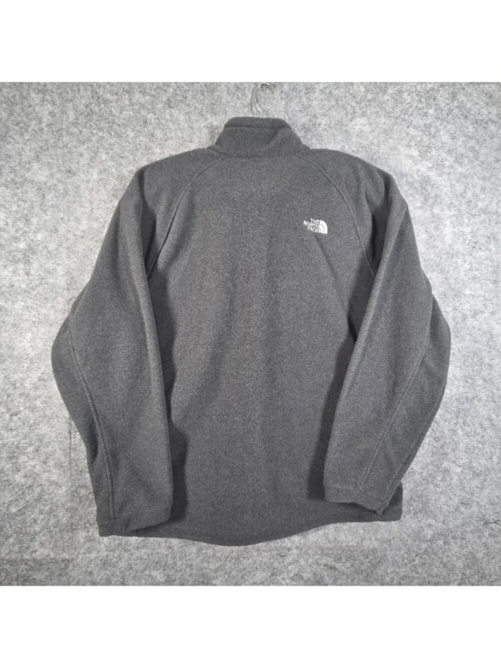 The North Face Men's Gray Full Zip Fleece Jacket Embroidered Logo Outdoor XXL