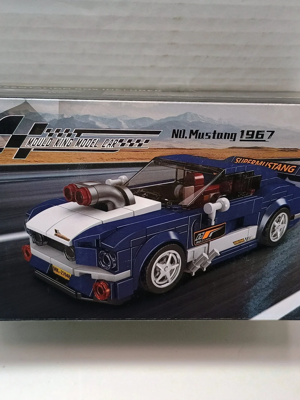 Super Mustang 1967 Blue & White Building Car Set