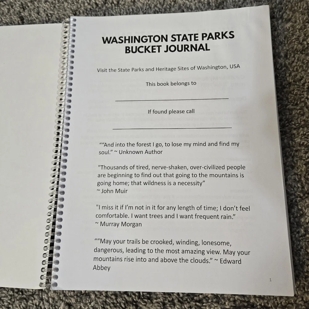 My Bucket Journal washington state