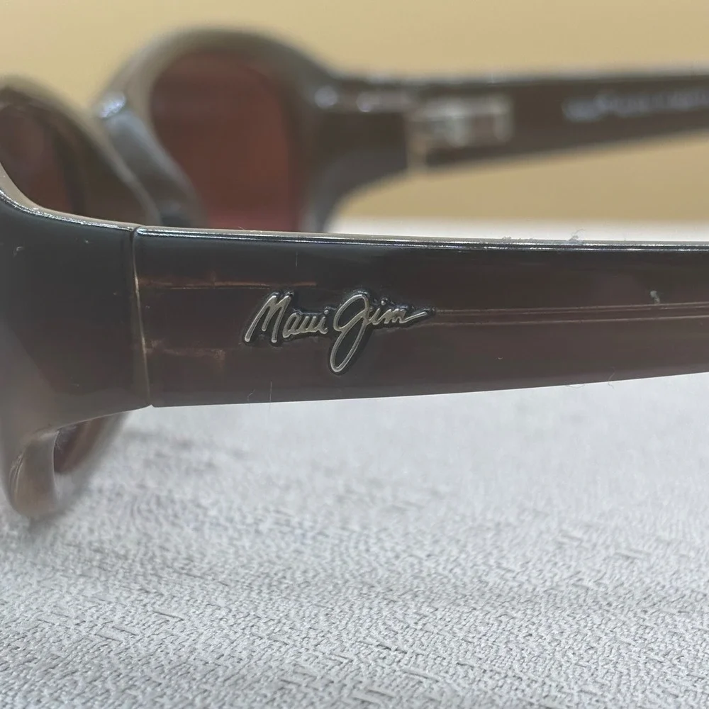 Maui Jim MJ 219-01 Brown Gradient Rectangular Polarized Sunglasses Made in Italy