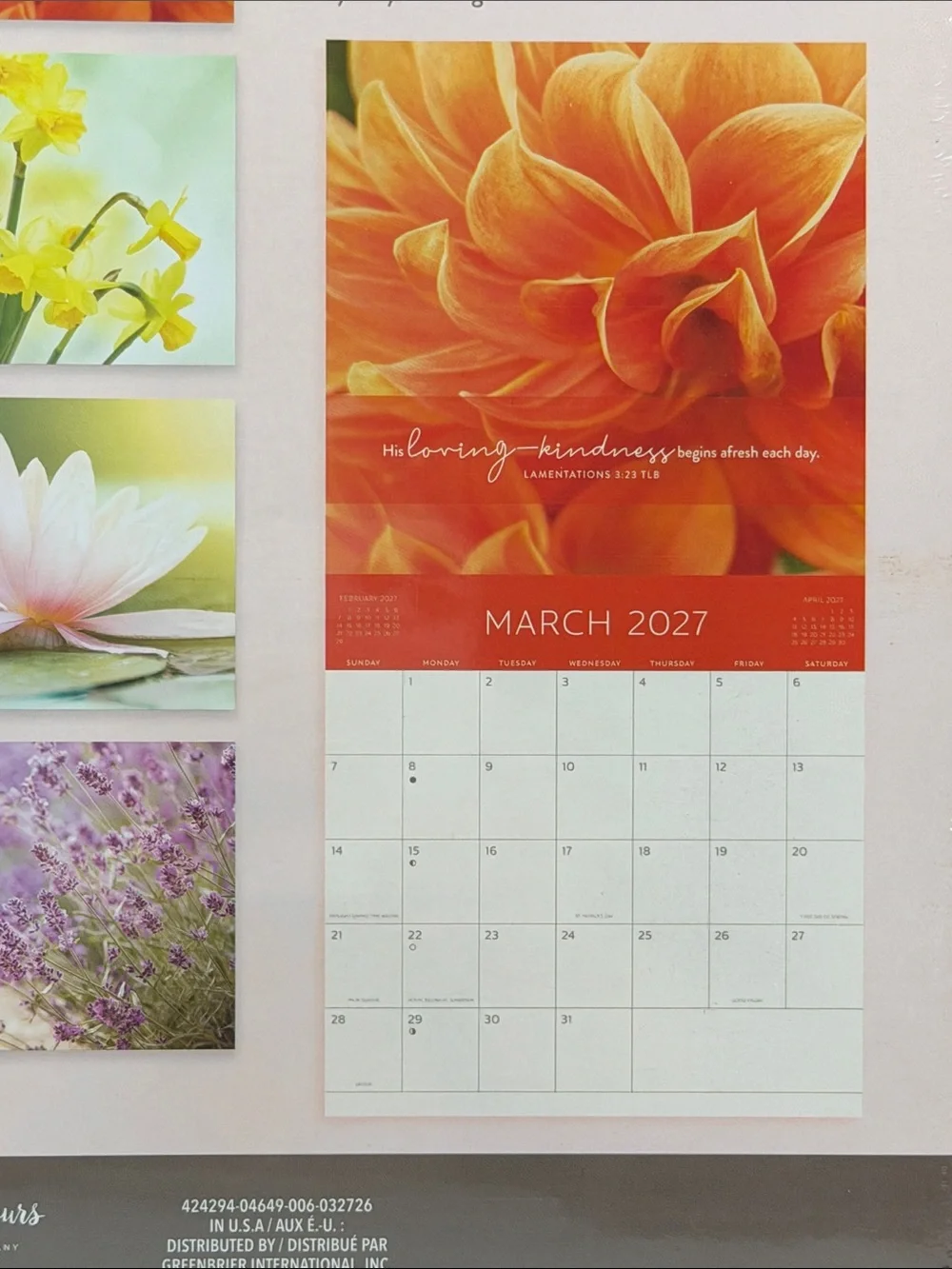N/A wall calendar