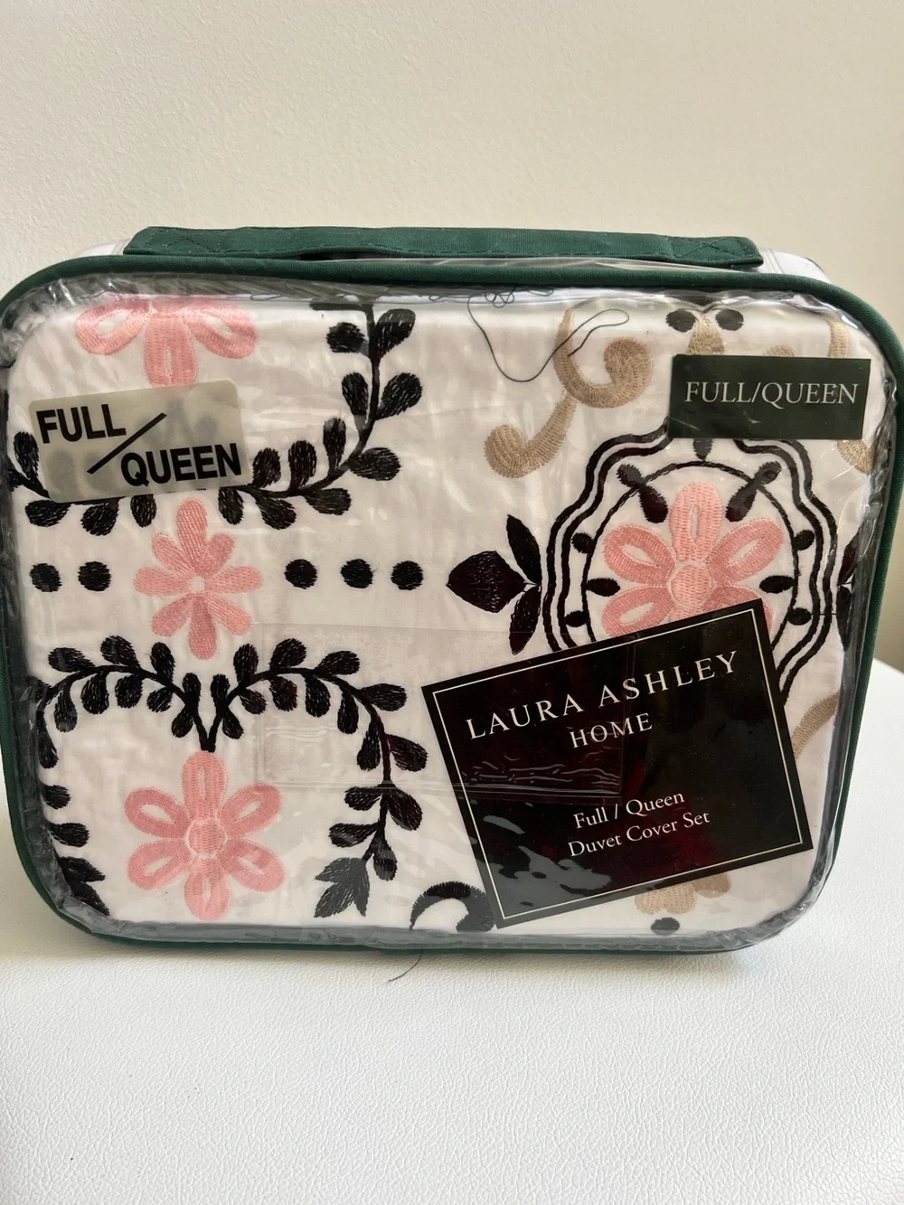 Laura Ashley Floral Duvet Cover Set in Pink, Black, Cream