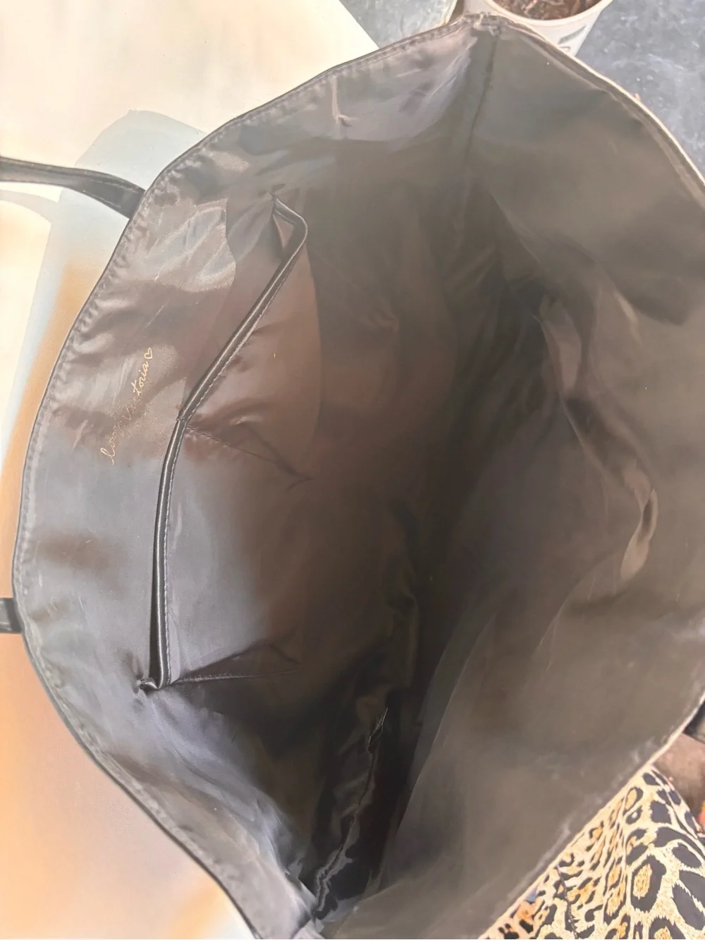 Victoria's Secret Black Clear Tote with LOVE Graphic