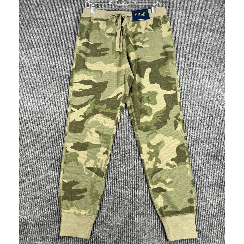 Polo Ralph Lauren Sleepwear Joggers Mens Medium Green Camo Drawstrings New