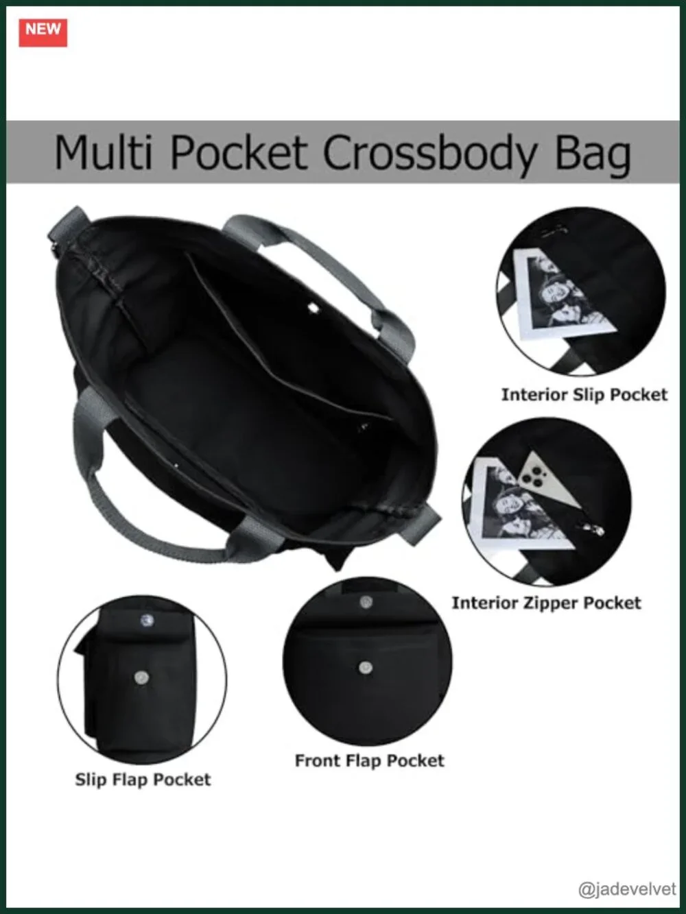 Canvas Messenger Tote Bag Large Hobo Crossbody Shoulder Handbag with Multiple
