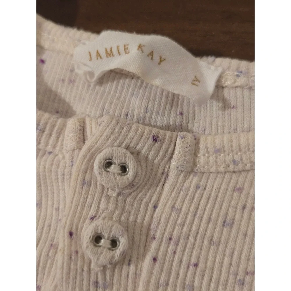 Jamie Kay‎ Kids 1Y Organic Cotton Ribbed Bodysuit Shorts Headband Set Speckled