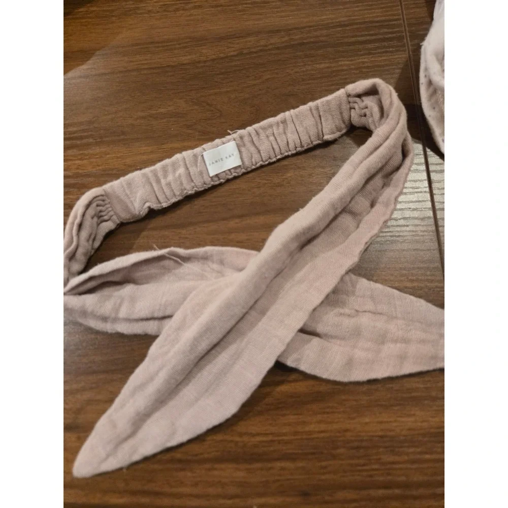 Jamie Kay‎ Kids 1Y Organic Cotton Ribbed Bodysuit Shorts Headband Set Speckled