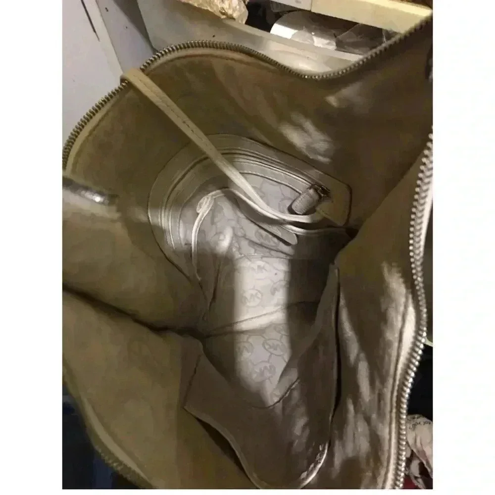 Michael Kors cream leather hobo handbag
