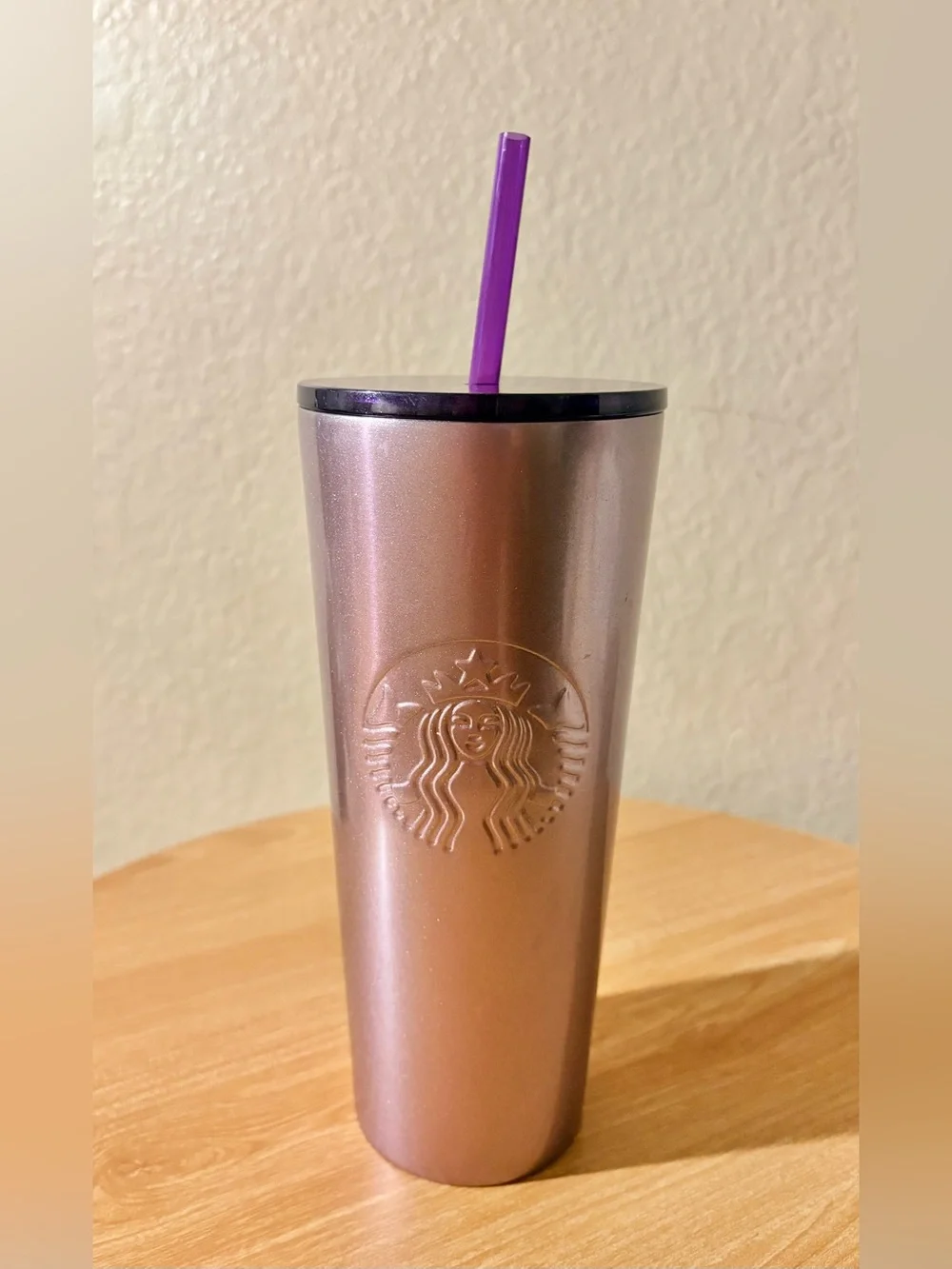 Starbucks Disneyland Purple Stainless Steel Tumbler Straw Icons Attractions NIB