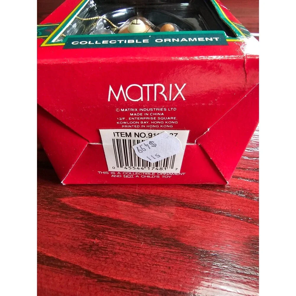 Matrix Industries Christmas Traditions Santa Bear Ornament 1990s In Box