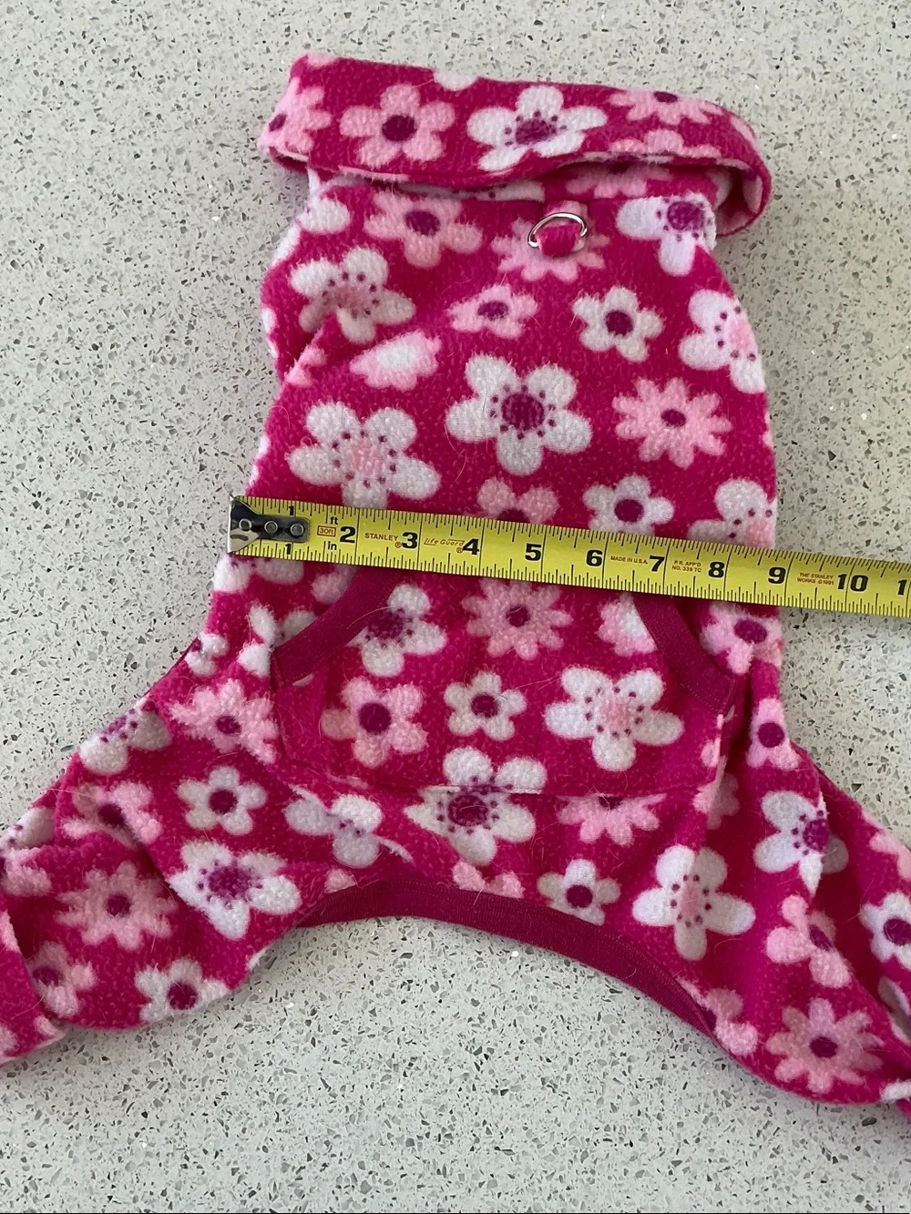 Cozy Pink Floral Fleece Dog Pajamas