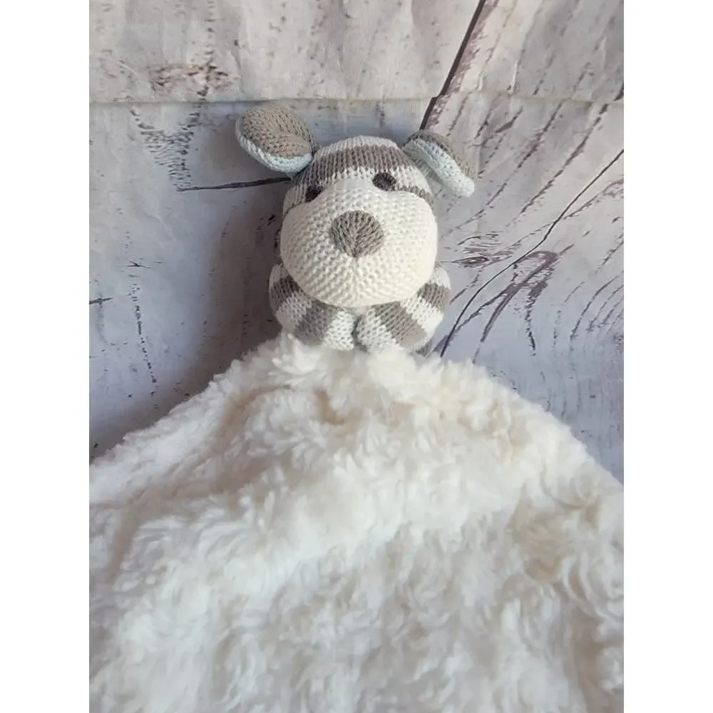 Restoration Hardware Baby & Child Beige Stripe Plush Bear Security Blanket Lovey