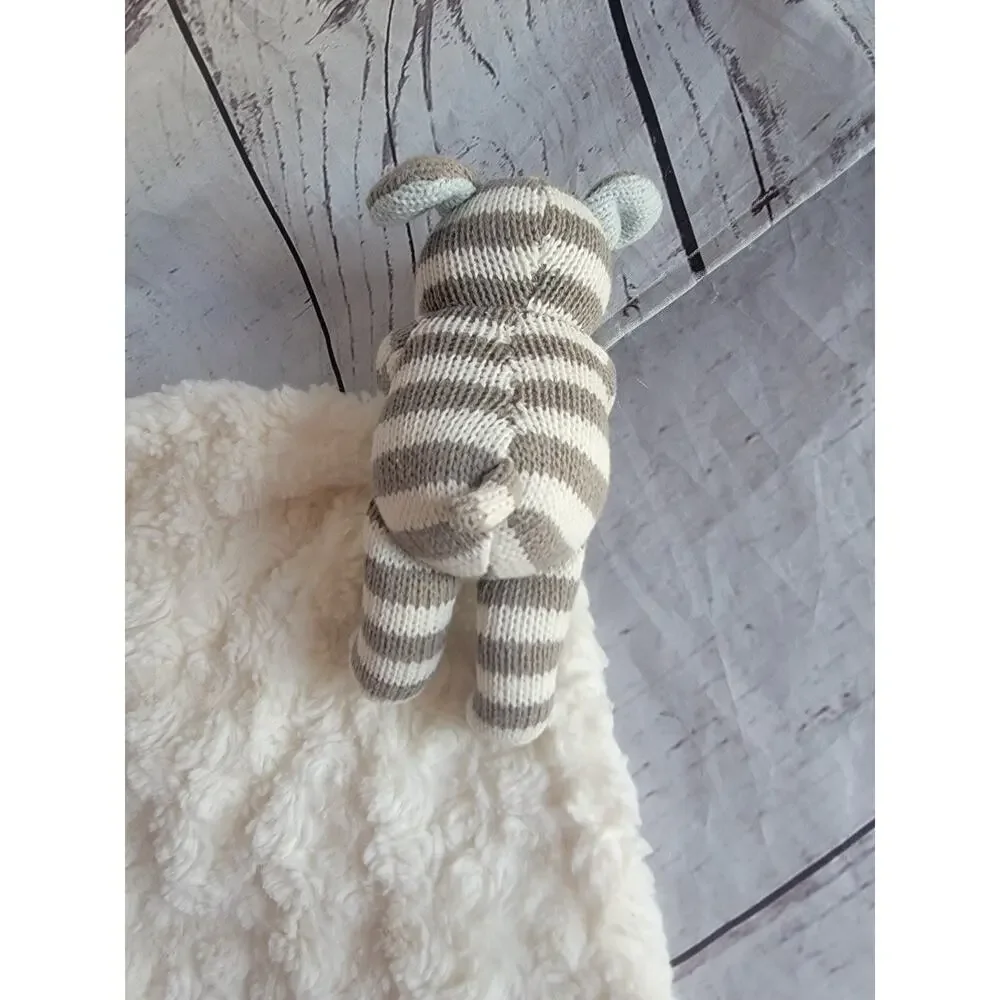 Restoration Hardware Baby & Child Beige Stripe Plush Bear Security Blanket Lovey