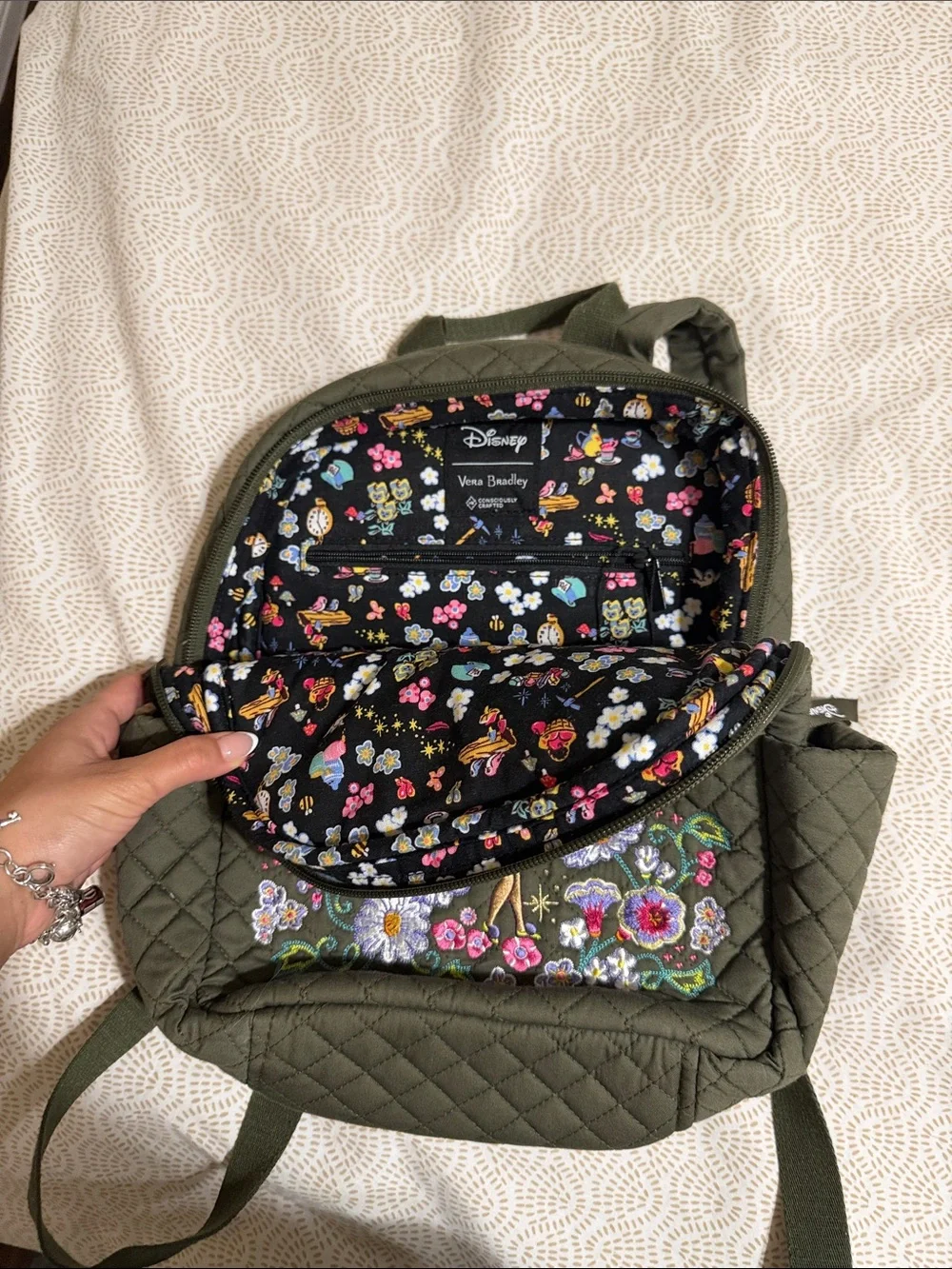 Disney quilted olive