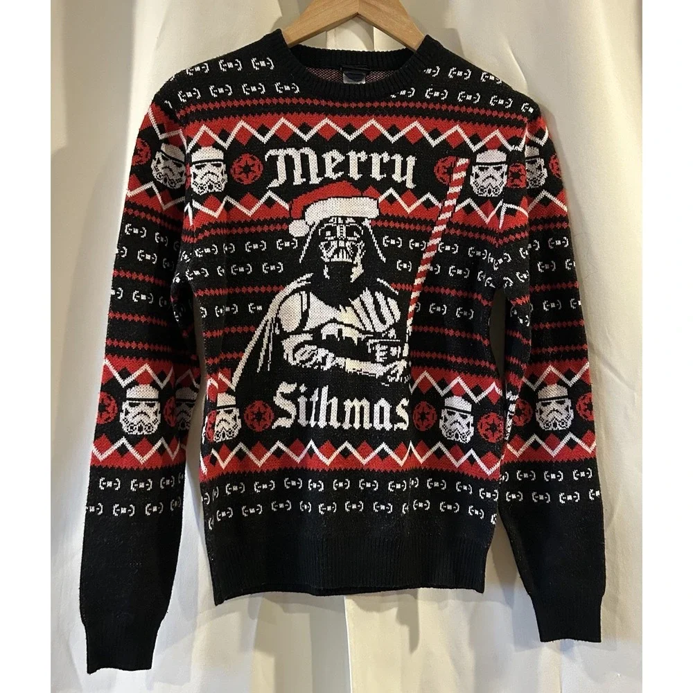 Star Wars‎ Ugly Christmas Sweater Mens Small Merry Sithmus Darth Vader Holiday